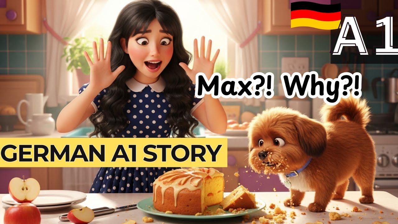 A1 German Listening Practice: Cute Story about Cake & a Dog 🐶🍰