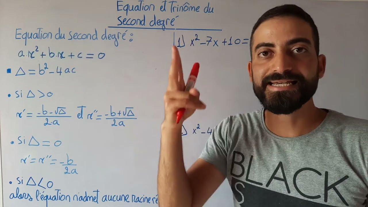 equation et trinôme du second degré,second degree equation ,secondaire,secondary
