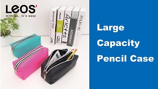 Puroma Grande trousse à crayons avec 2 compartiments, fermeture