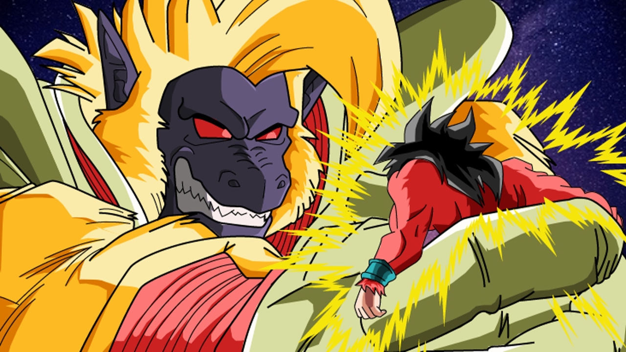 dbz goku ssj4 vs baby vegeta