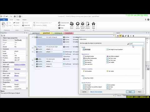 【Construct 2】changing the font color Build a falling running away game