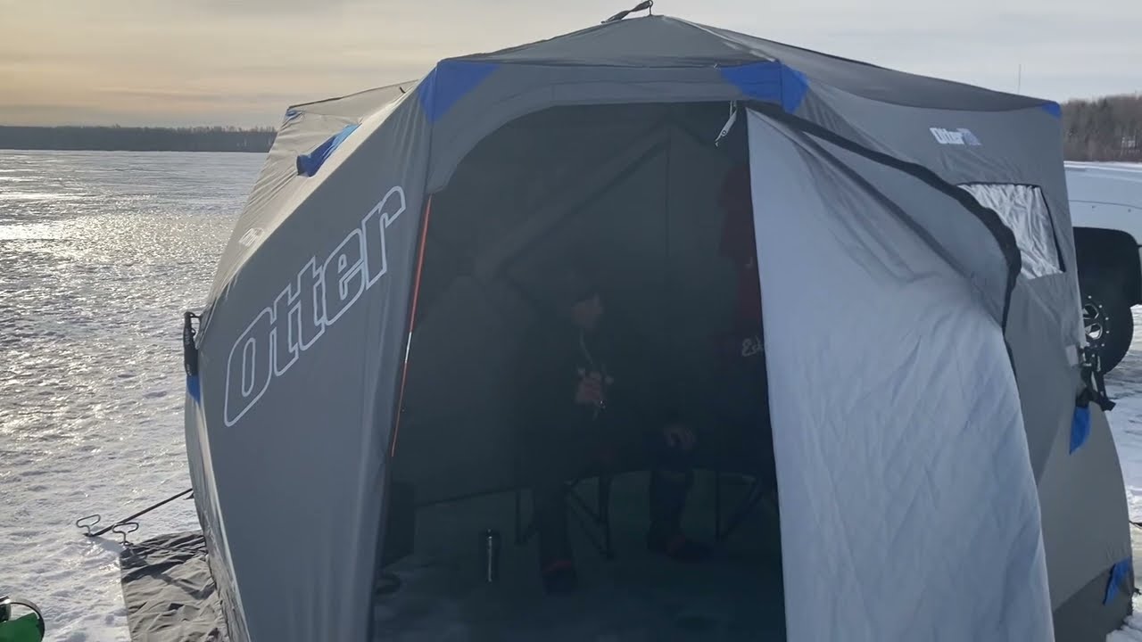 Otter Vortex ProLodge and Otter Vortex Resort Insulated Hub Ice Shelter On- Ice Overview 