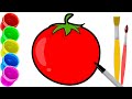 Drawing a tomato for kids / Bolalar uchun pamidor chizish