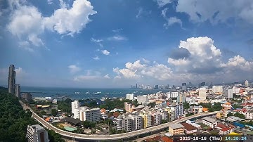 Relaxing Landscape Livecam (Beach, Sky, and City) with lofi BGM (2025-10-16) @ Pattaya