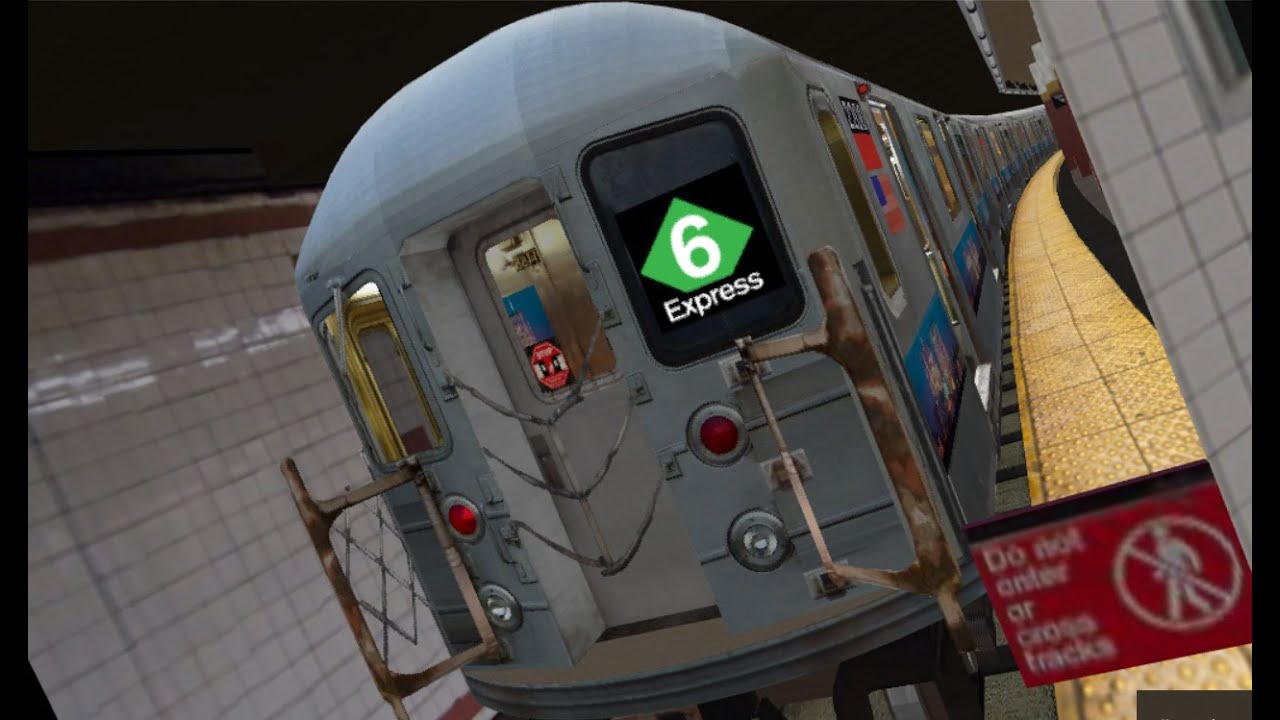 OpenBVE: Operating NYCT Bombardier R62A 6 Express Train Weekday Rush ...