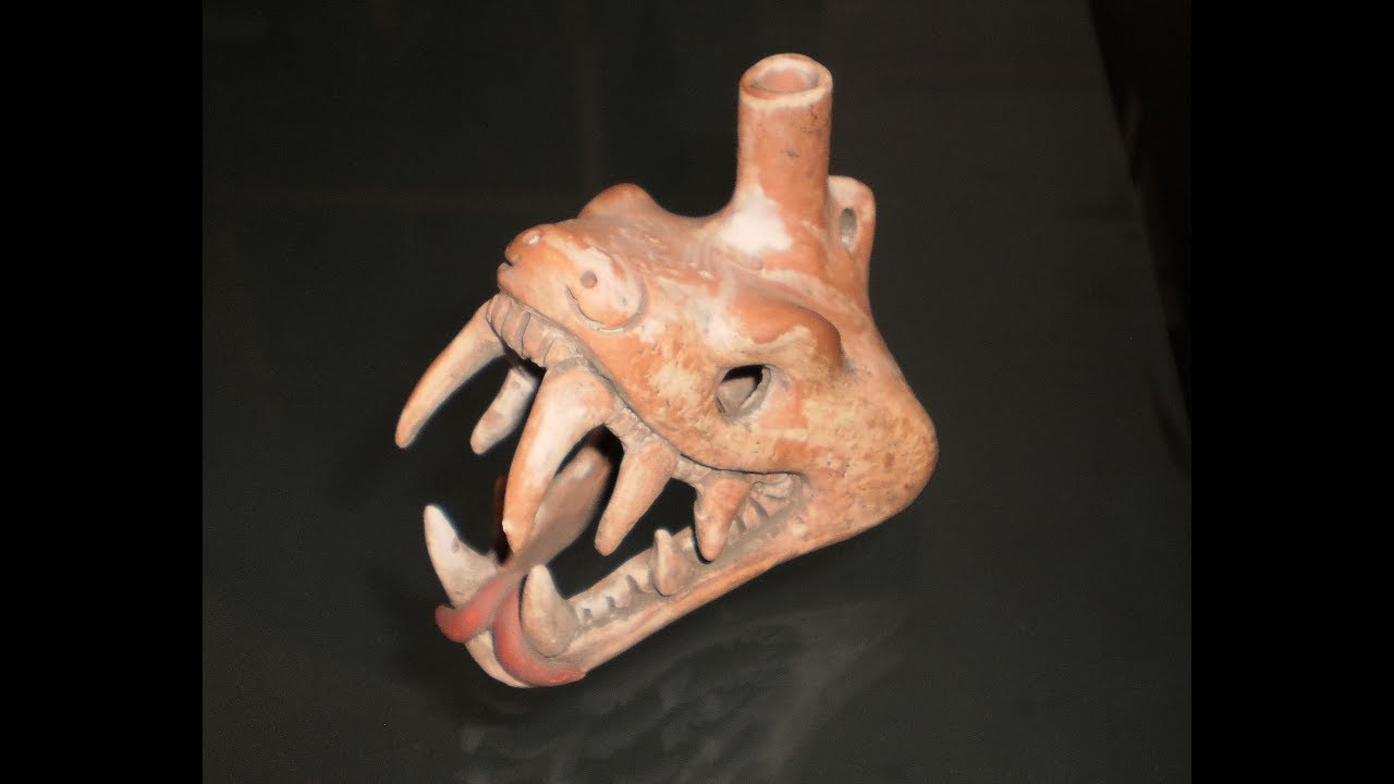 Mexican whistle Snake's head (Quetzalcoatl). Snake hiss. Whistle of