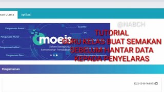 TUTORIAL GURU KELAS BUAT SEMAKAN SEBELUM HANTAR DATA KEPADA PENYELARAS TUTORIAL GURU KELAS BUAT SEMAKAN SEBELUM HANTAR DATA KEPADA PENYELARAS