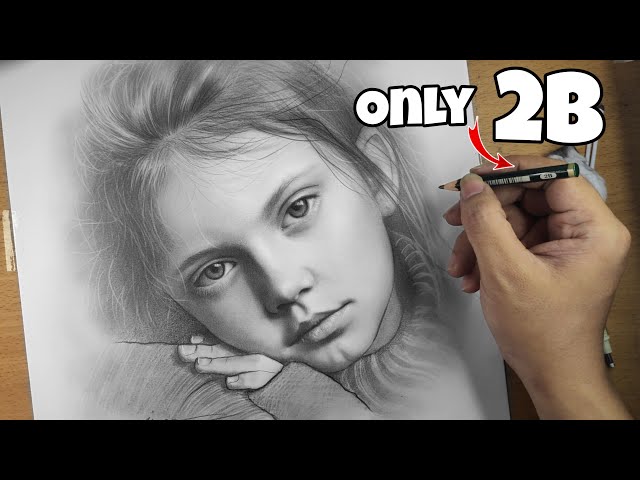 Realistic Portrait Drawing Just a 2B Pencil 