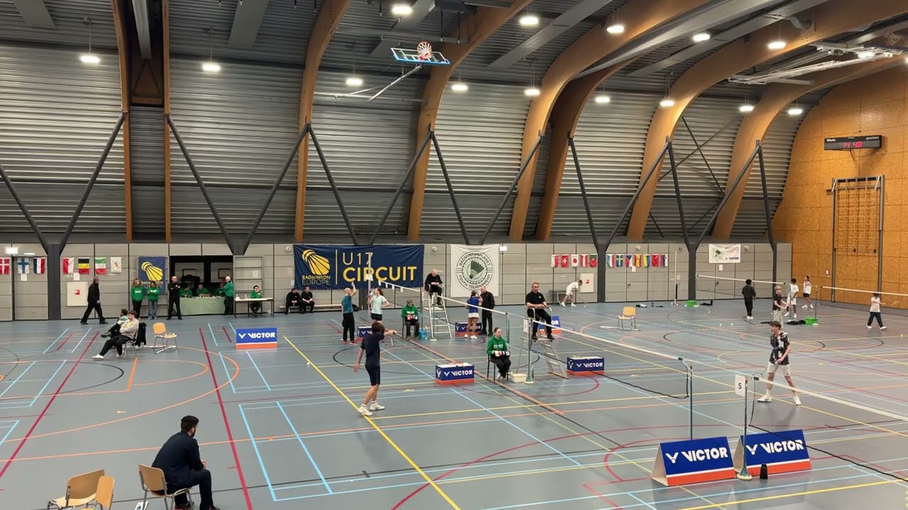 Hoensbroek badminton U17 tournament Boris Vermaas vs Axel Boesen 2025 part 1/2