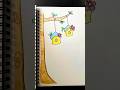 Let’s draw birdhouse page corner #pageborder #easy #drawing #forkids #diy #simple #border #ideas