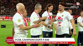 Decernarea trofeului și a medaliilor. Campionii de la FCSB, aclamați la scenă deschisă