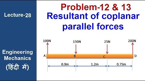 Problem 12 & 13- Resultant of coplanar parallel forces, #lecture 28 #engineering mechanics