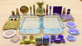 Special Series #12 PURPLE vs GOLD | Mixing Makeup Eyeshadow into Clear Slime! Satisfying Slime Video