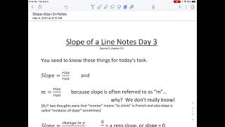 Slope Day 3 Notes
