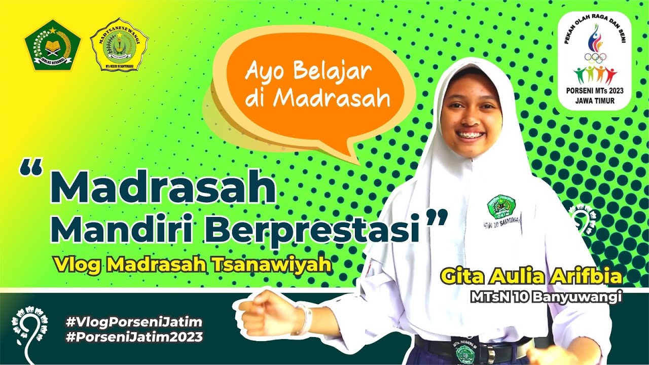 Lomba Vlog Porseni MTs tingkat Jatim 2023 | Gita Aulia Arifbia | Kabupaten Banyuwangi