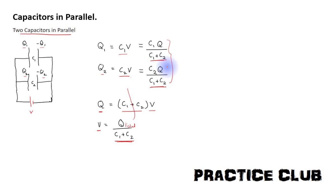 Two Capacitors In Parallel Charge Distribution On 
