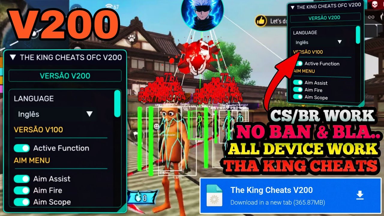 THE KING CHEATS V200 | Free Fire Mod Menu | Mod Menu Free Fire | Free Fire Hack Mod Menu | Gringo xp