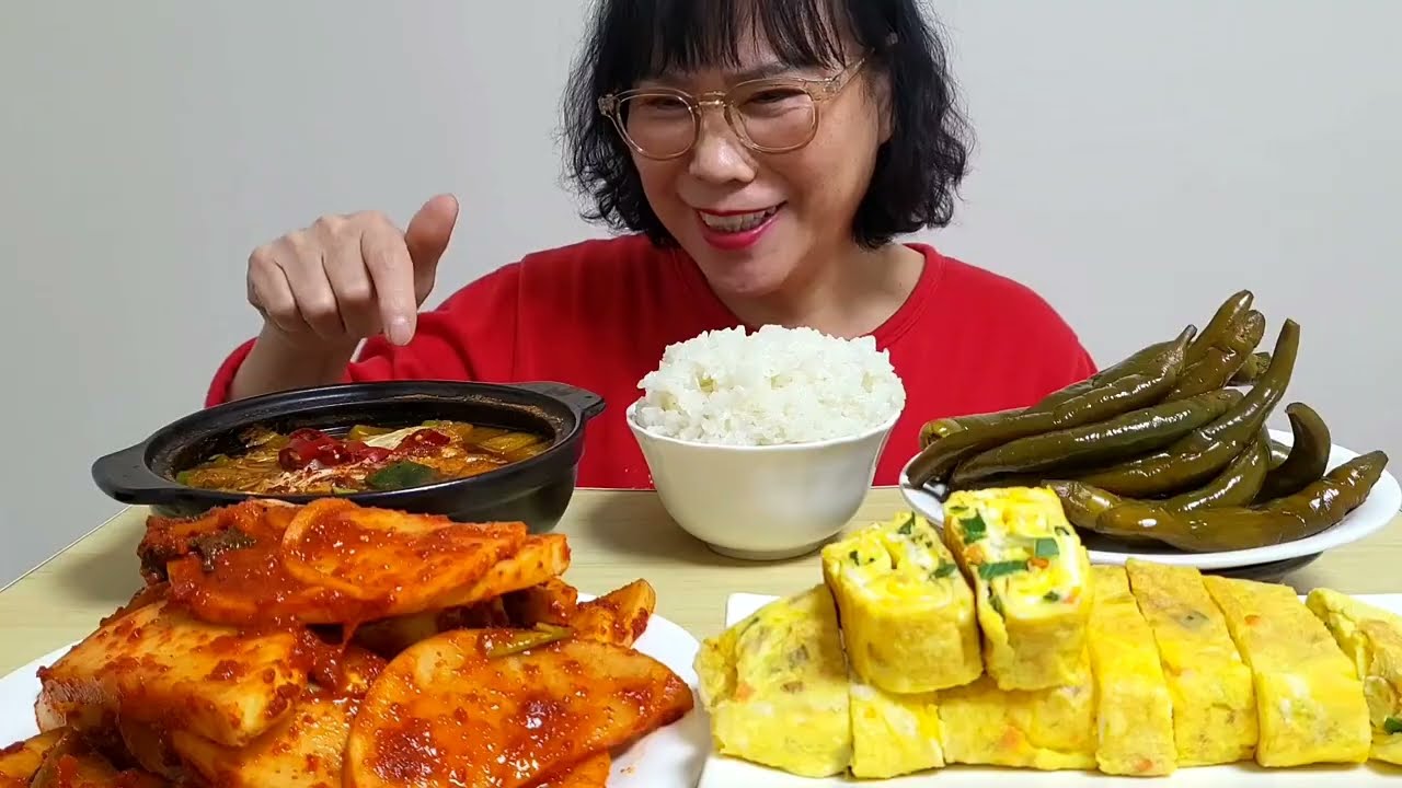 석박지김치 계란말이 된장찌개 고추장아치 [집밥먹방]🌶🥚🥘