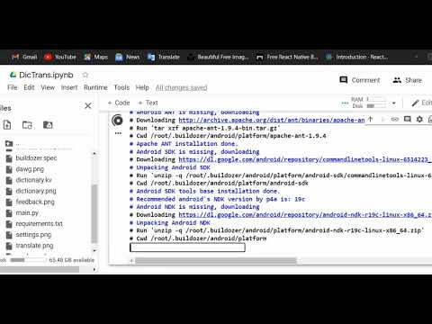 convert kivymd project to APK using Google Colab