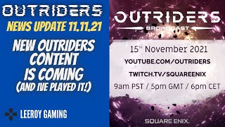 Outriders News Update Outriders Broadcast Announcement - Huge News Dropping November 15th