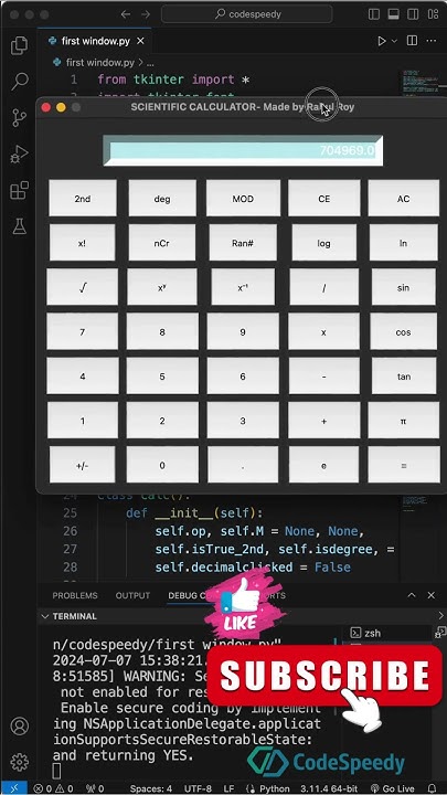 Scientific Calculator using Tkinter in Python #coding #tkinter #python ...