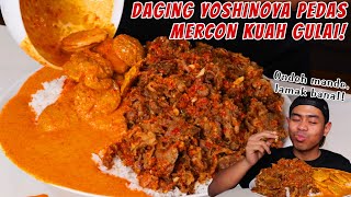 Download lagu MUKBANG DAGING YOSHINOYA PEDAS MERCON KUAH GULAI JENGKOL!!