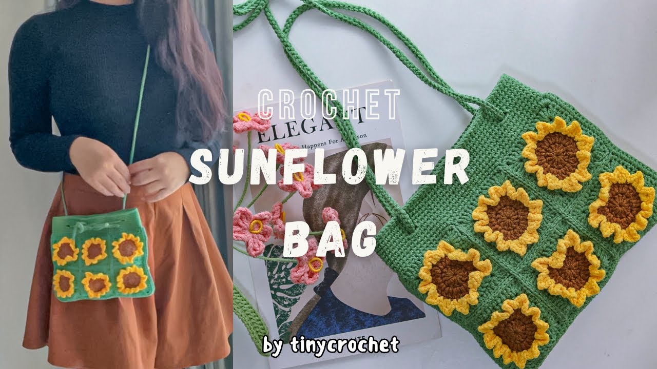 Crochet Sunflower Bag for Beginners🌻 | Easy Granny Square Tutorial ...