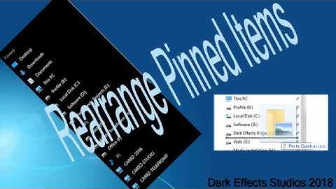 Microsoft Windows 10 - Rearrange Pinned Quick Access Items