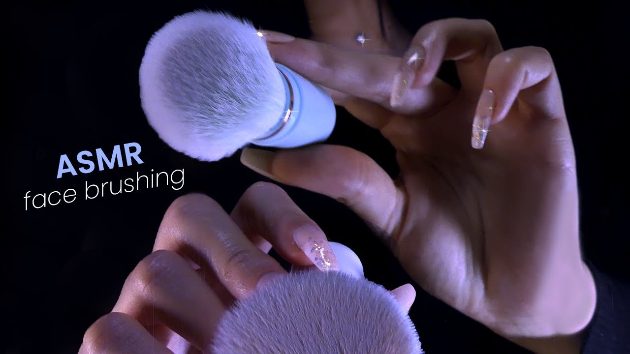ASMR Brushing Your Face Until You Sleep (Whispering Trigger Words)