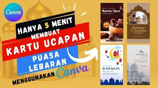 CARA MEMBUAT KARTU UCAPAN LEBARAN DAN PUASA DI CANVA | KARTU UCAPAN LEBARAN PUASA DIGITAL #CANVA screenshot 2