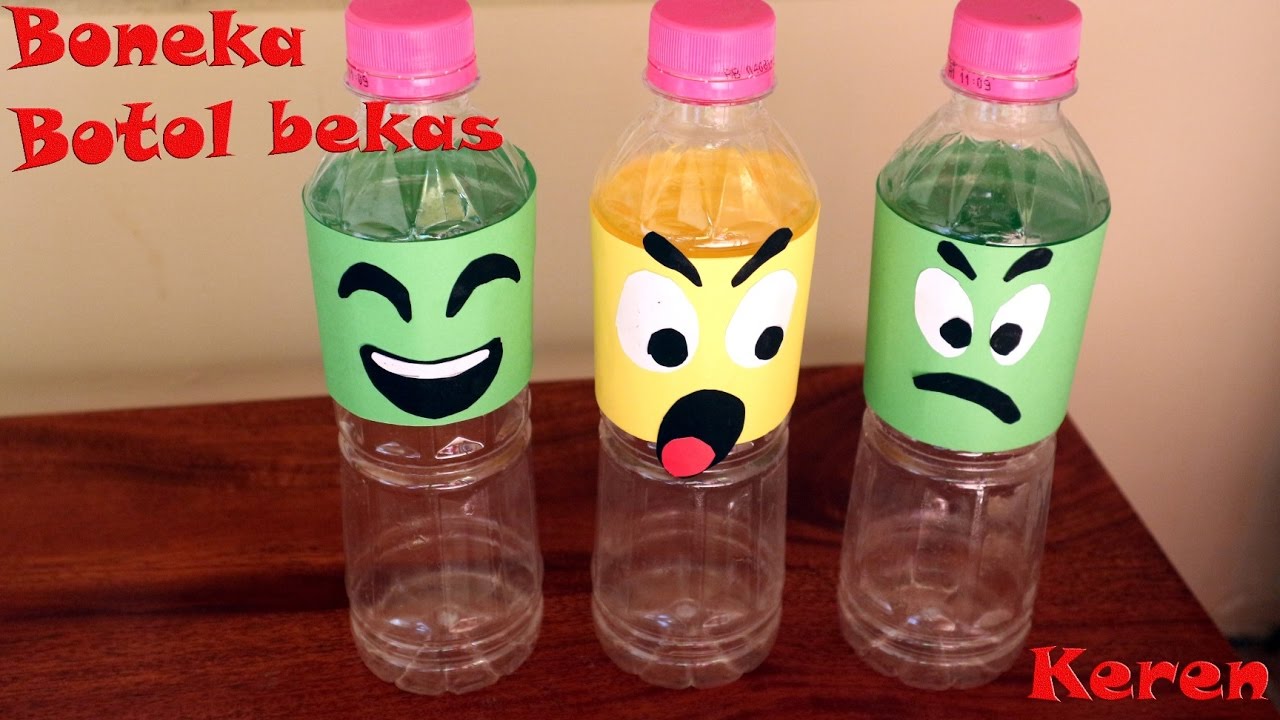 Diy boneka emoticon dari botol  bekas  dan cara membuatnya 