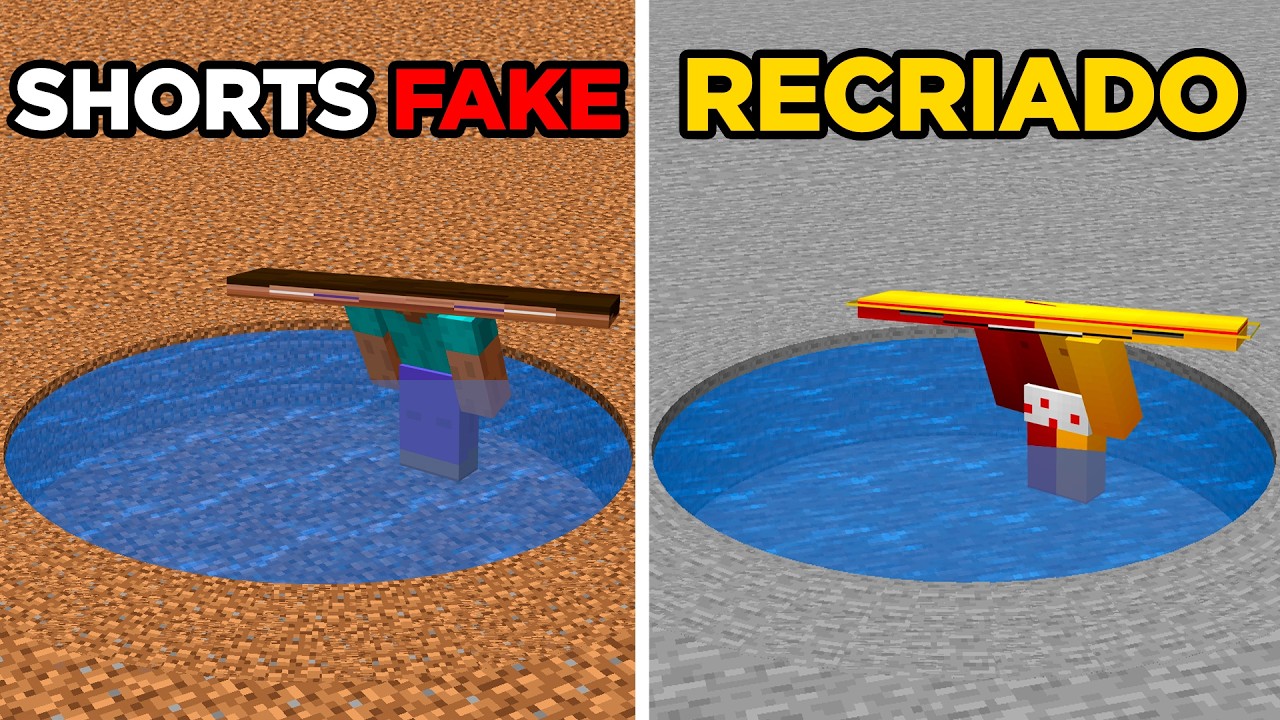 Transformei SHORTS FAKE em REAL no minecraft
