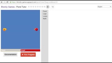 Blockly Games Pond Tutor Level 9