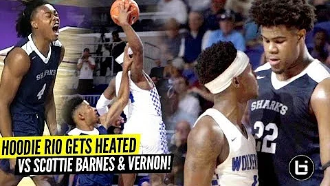 Hoodie Rio GOES AT #1 Player & GETS HEATED vs Duke Bound Vernon Carey & Ya Boy Scottie Barnes!!