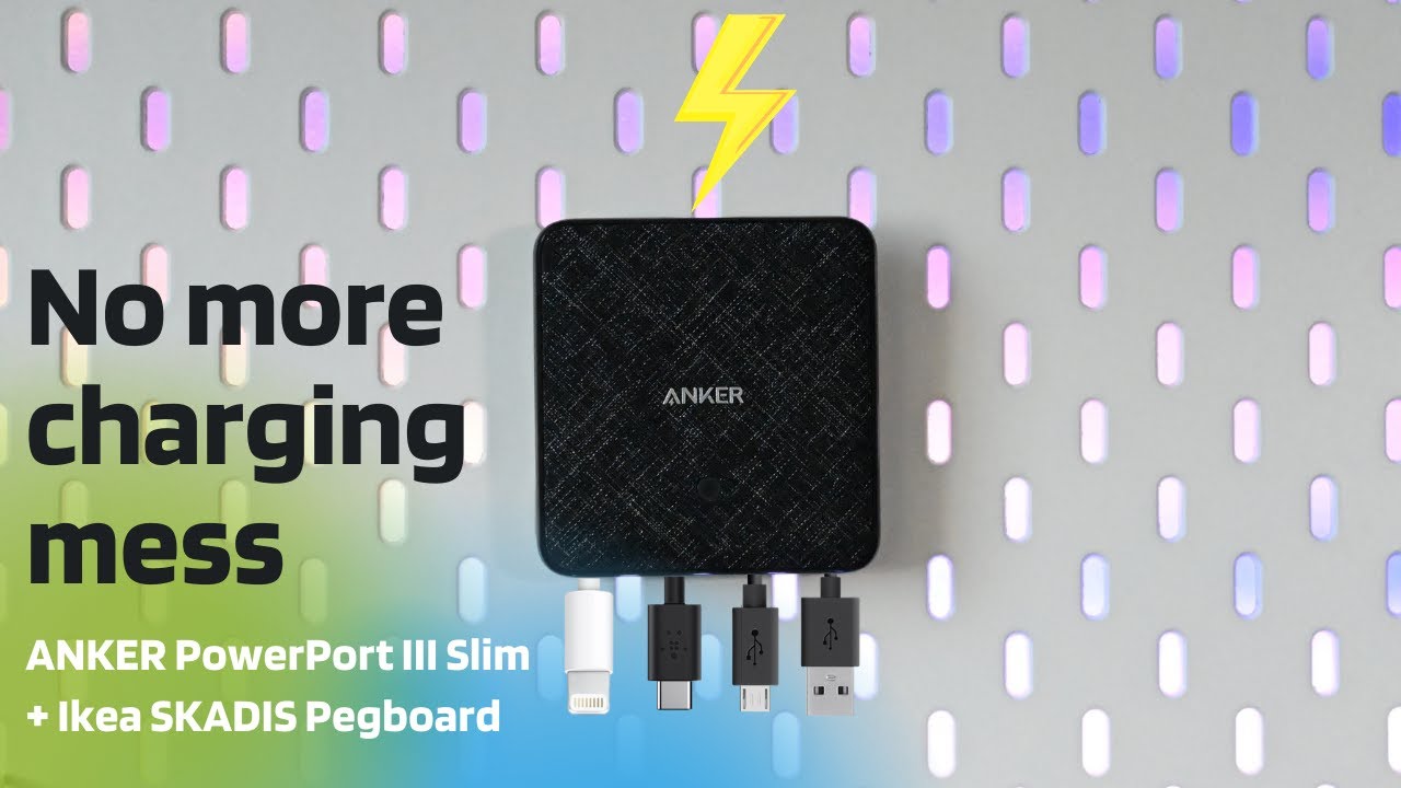 Организация рабочего стола своими руками: зарядная станция из перфорированной панели IKEA с тонки...