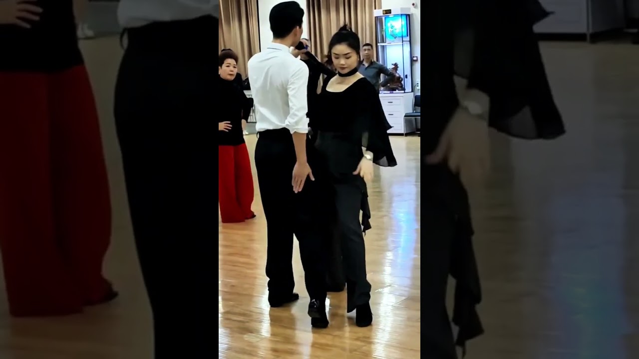 國標舞學習[130] - 探戈組合步: 並進右轉到並退+高位踢腿+過度傾斜到PP/Tango Natural Promenade Turn+Fallaway+Kick+Oversway to PP