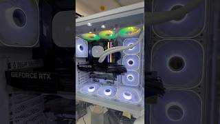 White Gaming PC with RGB Fans &amp; Water Cooling powerful GPU🚀 #shorts #asmr #gamingshorts #gaming