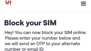 How to Block Vi Lost/Theift SIM by mobile, गुमी हुई सिम को कैसे ब्लाक करे। #ViIndia #Idea #Vodafone