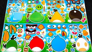 ANGRY BIRDS Sticker Book Collection 💣 | DIY Sticker ASMR with Red, Ice Bird and More! #sticker #asmr