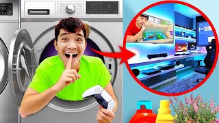 PHD | Làm Căn Phòng Chơi Game Bí Mật Sau Máy Giặt Để Trốn Mẹ | Room In Washing Machine