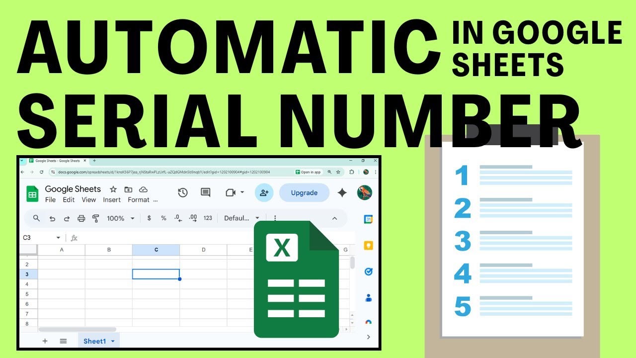 Google Sheets: Автоматическое присвоение серийного номера (простой способ)