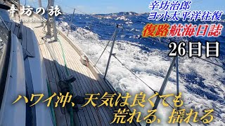 【復路16→26日目】ハワイ沖 天気は良いけど荒れる揺れる！＆「ジュー」って言いそうな夕日 辛坊治郎ヨット太平洋“往復”「航海日誌動画」～辛坊の旅～