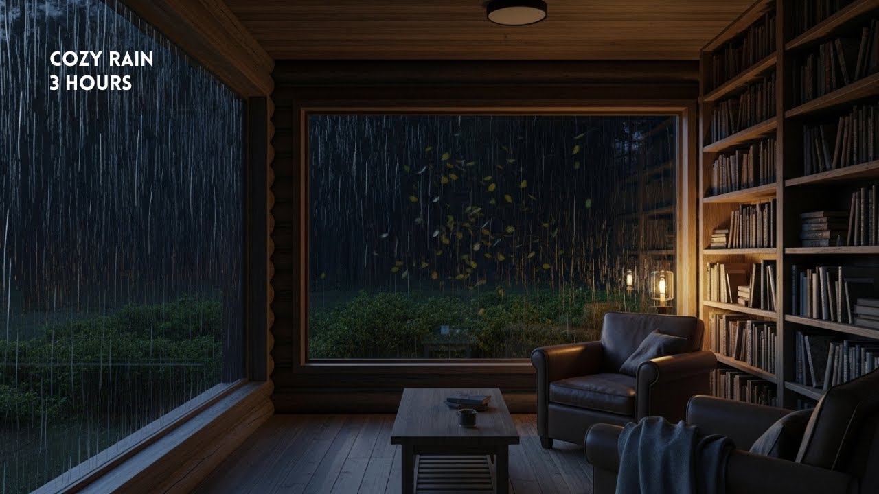Soft Rain on Cozy Cabin Roof 🌧️ Rain Sounds for Sleeping, Studying & Focus (No Thunder)