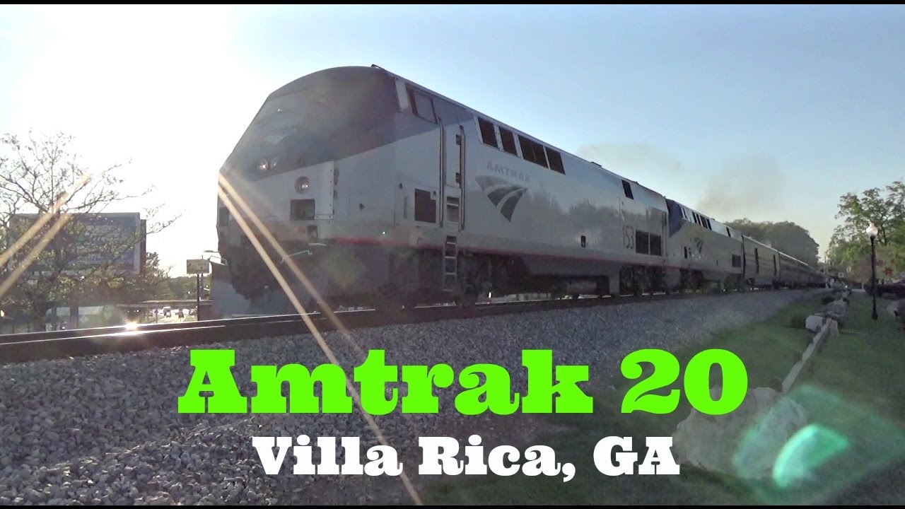 AMTK 153 Leads Amtrak 20 Eastbound Crescent in Villa Rica, GA