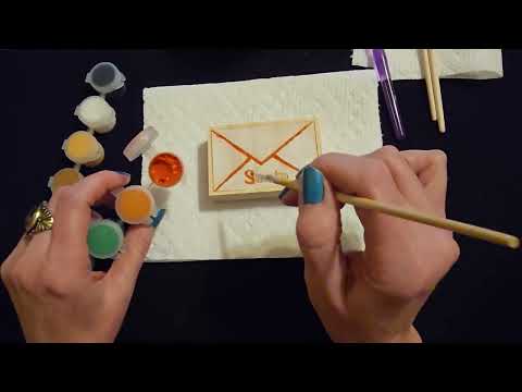 ASMR | Painting Wooden Christmas Decorative Pieces (Whisper)