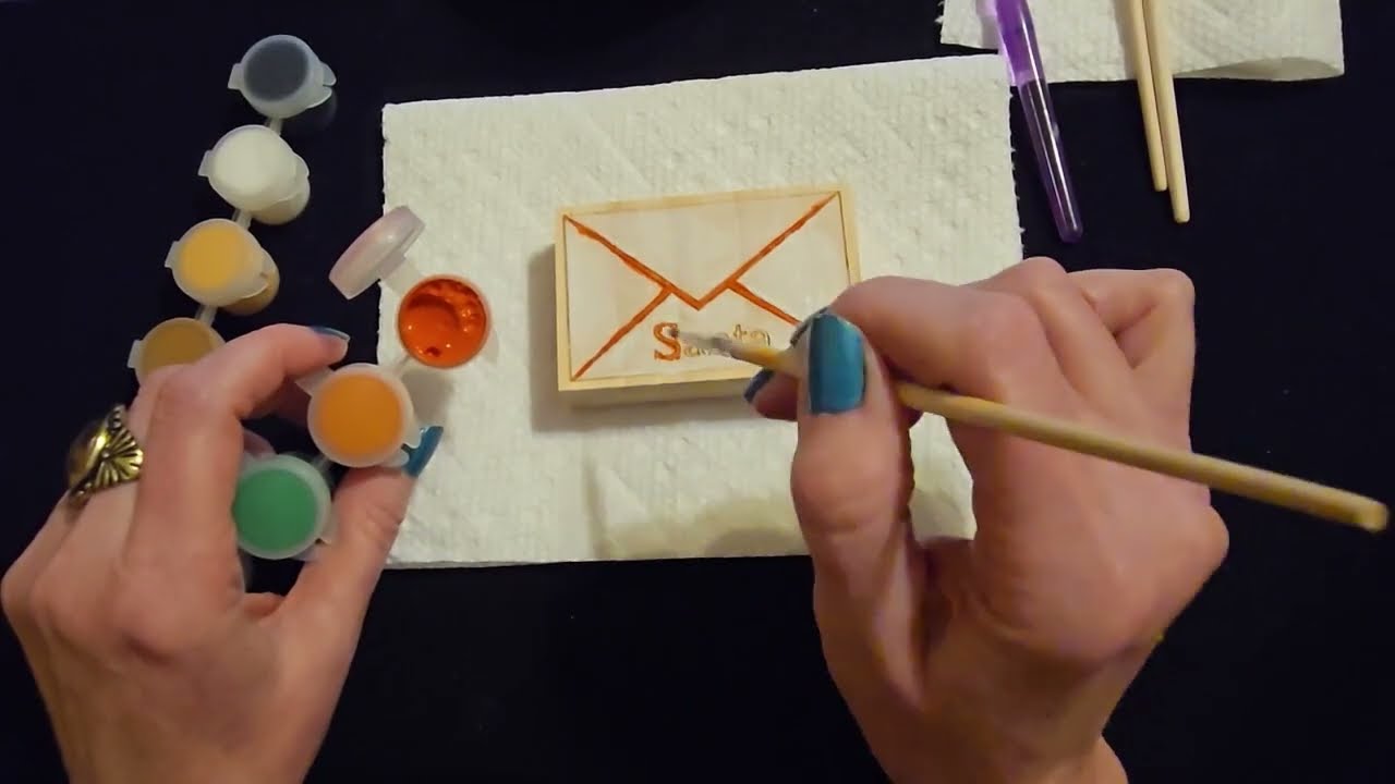 ASMR | Painting Wooden Christmas Decorative Pieces (Whisper)