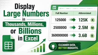 Display Large Numbers in Thousands Millions or Billions in Excel