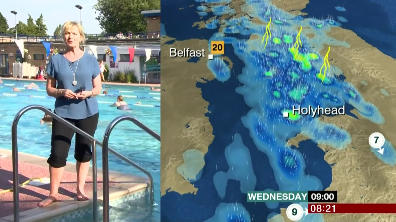 Carol Kirkwood barefoot at the pool