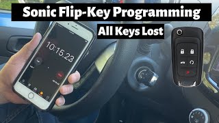 how to program a chevy sonic 2014 - 2016 flip key remote fob diy chevrolet all keys lost tutorial