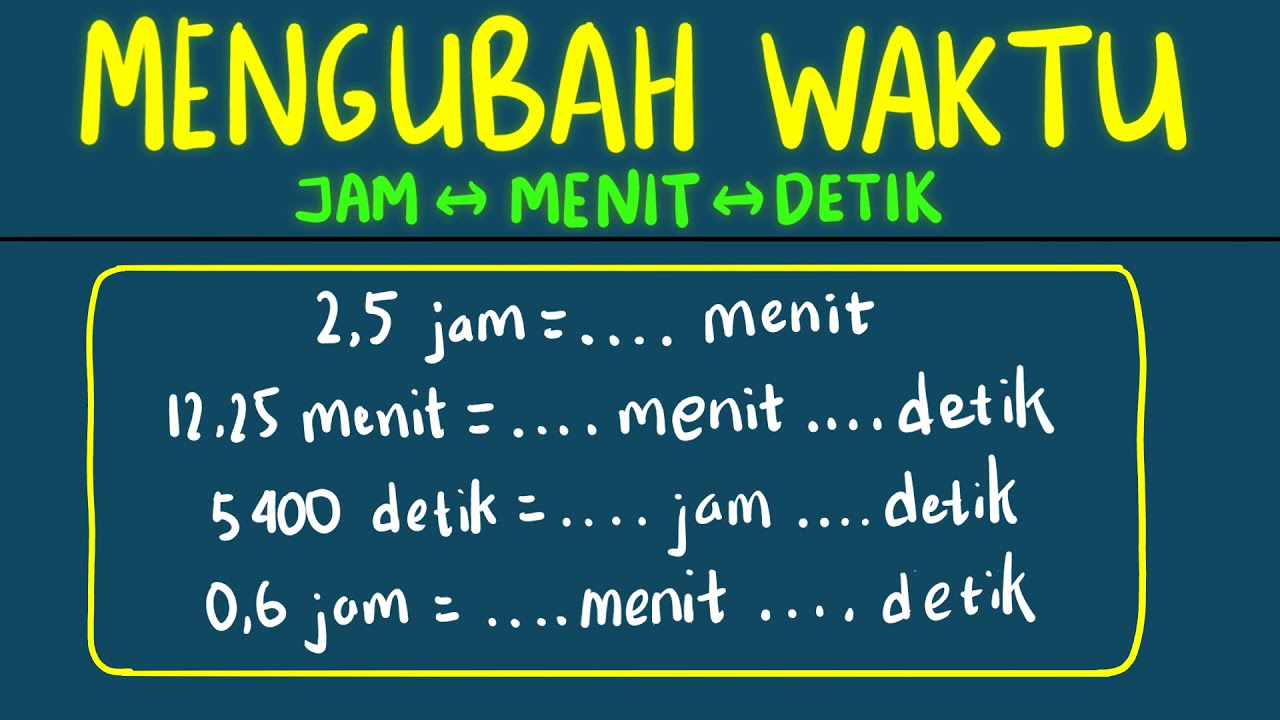 Konversi Waktu: Jam, Menit, dan Detik (Mengubah Satuan Waktu)